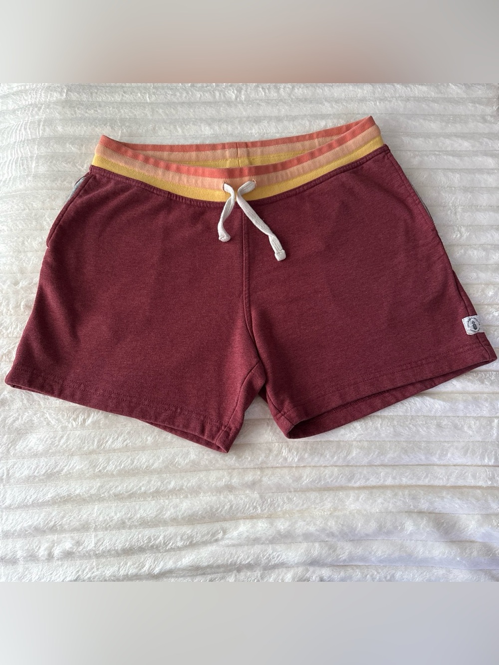 Chubbies Lounge Wear Burgundy Drawstring Sweat Shorts Size Large 5.5”